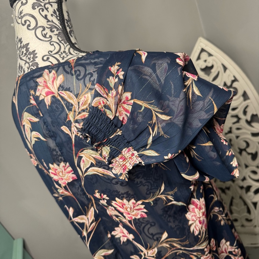 Maurices Boho Floral Long Sleeve Metallic Kimono Size 1X NWT Bohemian Resortwear - Picture 11 of 14